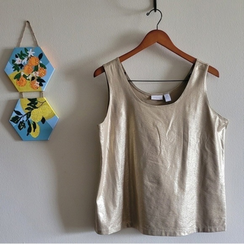 Chico's Shimmering Gold Tank Top
